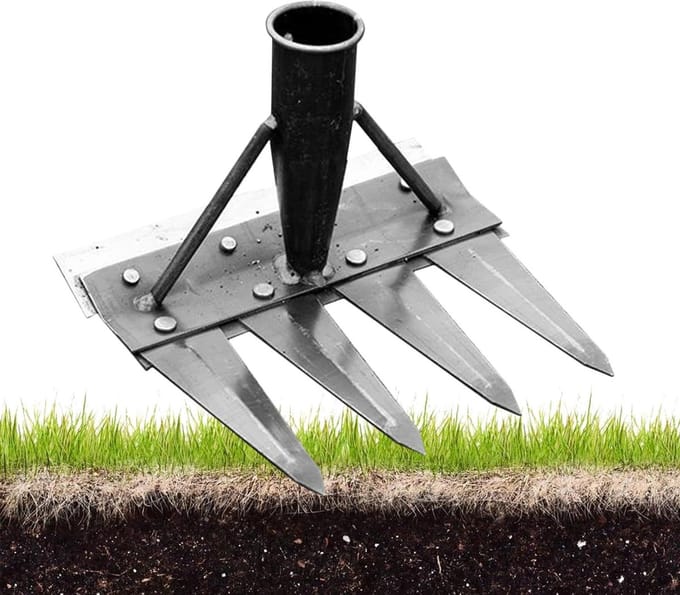 Onkruidhark - Tuingereedschap - Gazononderhoud - Dubbelzijdige kop - 20 centimeter - Metaal