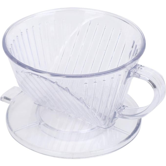 Kegelvormig koffiezetapparaat met filterbeker en druppelaar, herbruikbare schenkbeker(Transparant S ) white