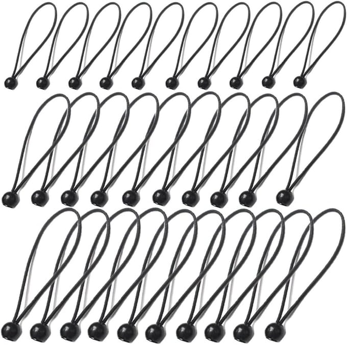 30 Stuks Bungee Cords - 6", 8" en 10" Elastische Spanbanden voor Camping, Tenten en Vervoer van Lading