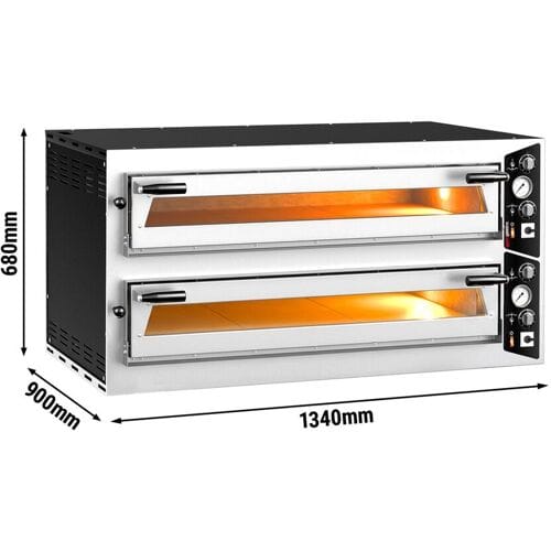 GGM Gastro Elektro Pizzaofen - 6+6x 35cm (Breit) - Manuell Zilver
