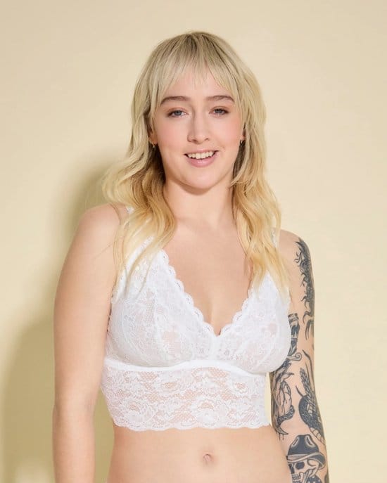 Cosabella - Maat S - Beugelloze Beha NSN PLUNGIE LONGLINE SOFT BRA WHITE Dames