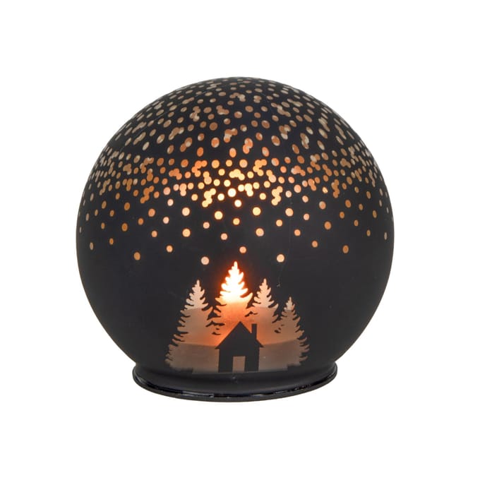 Bol zwart stippen led Ø10x9cm