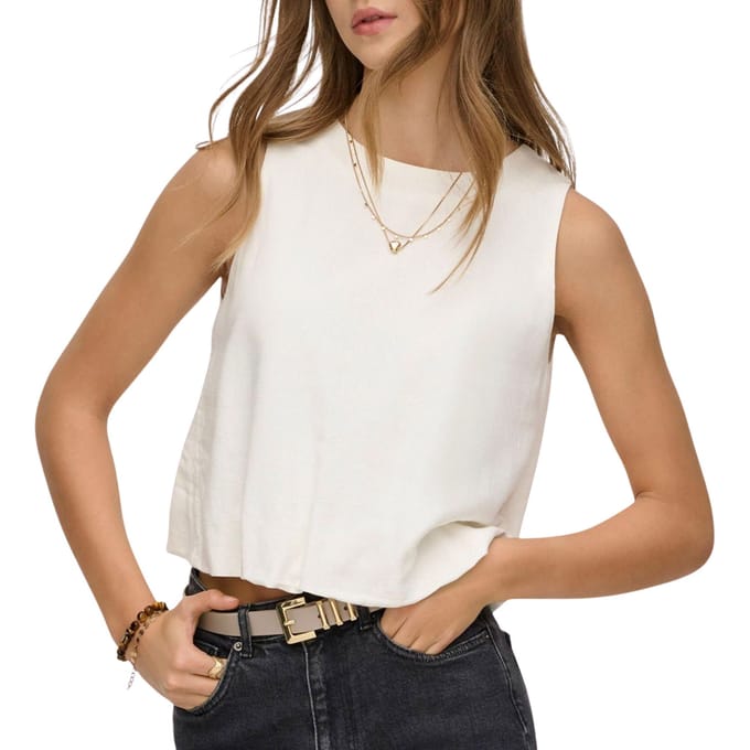 ONLY - ONLGOA S/L BALLON LINEN BL TOP CC PNT - Dames - Blouses