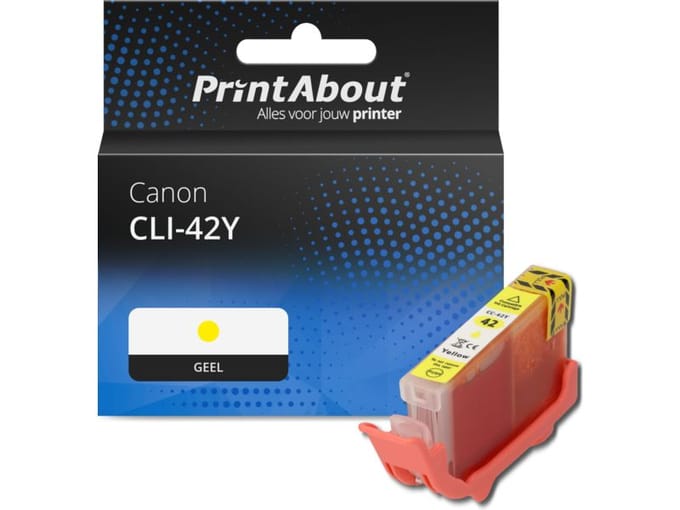 PrintAbout huismerk Inktcartridge CLI-42Y Geel Geschikt voor Canon