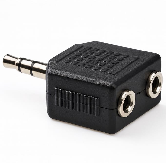 Jack splitter - 3.5 mm - Zwart - Allteq