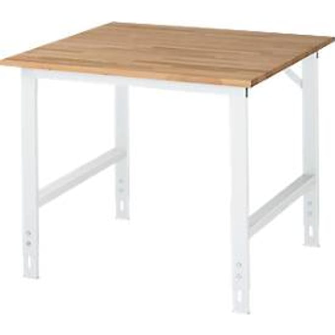 RAU werktafel, beuken blad, B 1000 x D 1000 x H 760-1080 mm