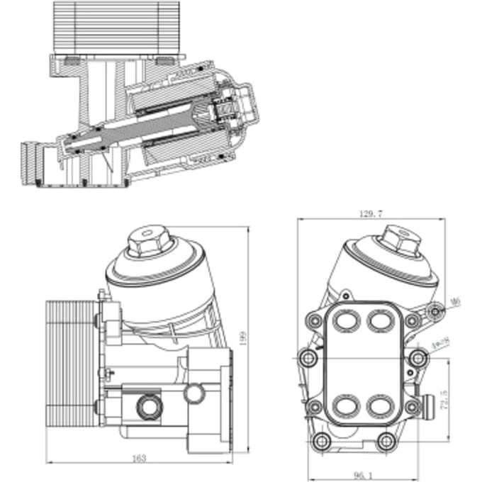 Olie radiator, motorolie NRF 31847