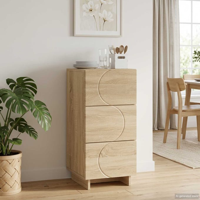 vidaXL - Dressoir - Sonoma - Eiken - 33.5 - x - 34.5 - x - 75 - cm - Bewerkt - hout