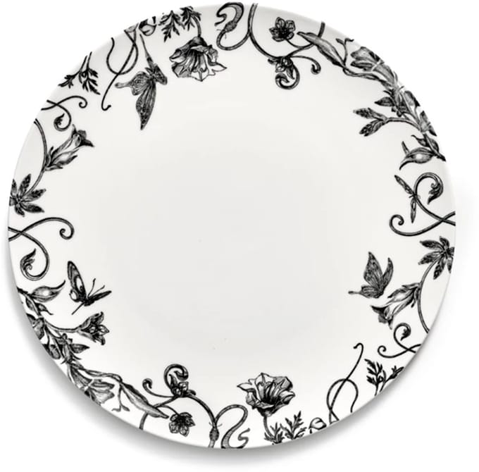Serax Tomorrowland Unity Floral Fantasy plat bord D23.5cm zwart / wit