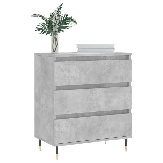 vidaXL - Dressoir - 60x35x70 - cm - bewerkt - hout - betongrijs