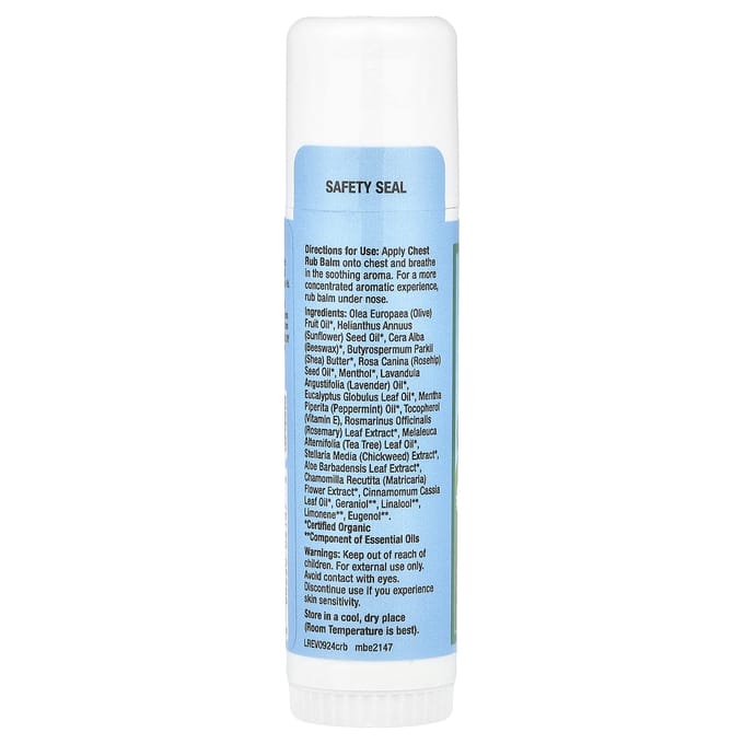 Borstzalf Balsem Stick, Eucalyptus & Pepermunt, 17G(0.6Oz) white