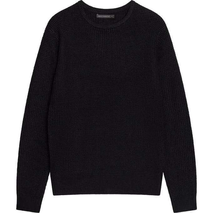 French Connection Crew Waffle Black Taglia: M | Maglioni a maglia Outlet | Uomo | Nero