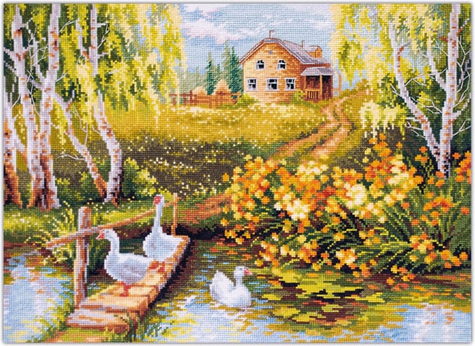 Magic Needle Village Pond borduren (pakket) 250-331