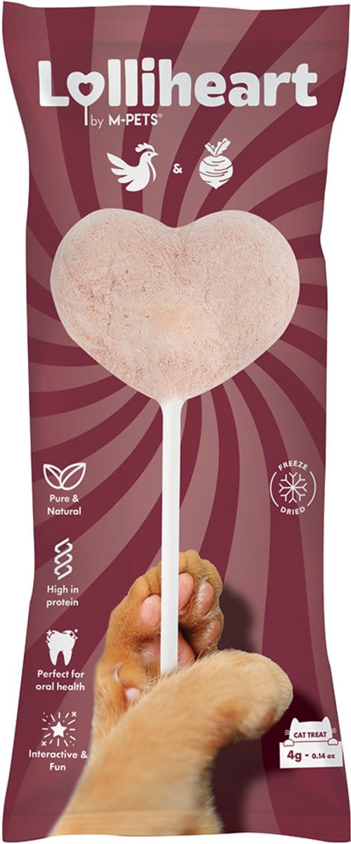 M-PETS Lolliheart kat snack kip & rode biet - per 15