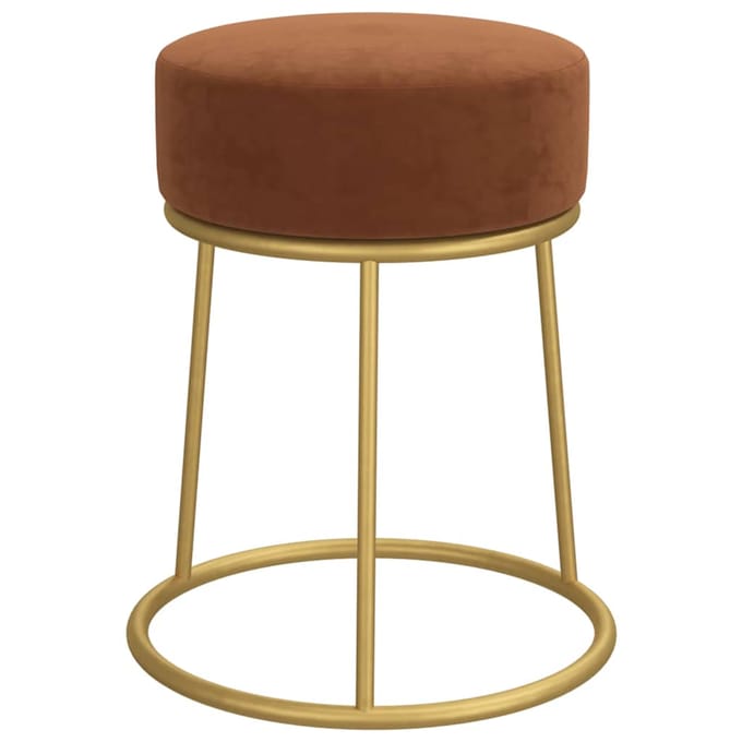 vidaXL - Hocker - rond - fluweel - bruin