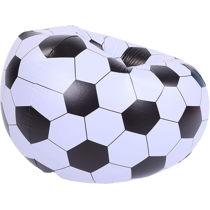Opblaasbare Voetbalstoel PVC Voet Sofa Draagbare Opblaasbare Sofa voor Woonkamer Slaapkamer Balkon black