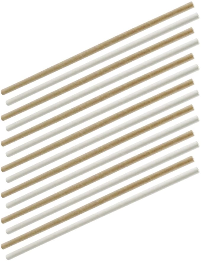 Set van 60 rietjes van bruin en wit papier 24 cm Fackelmann Bar Concept