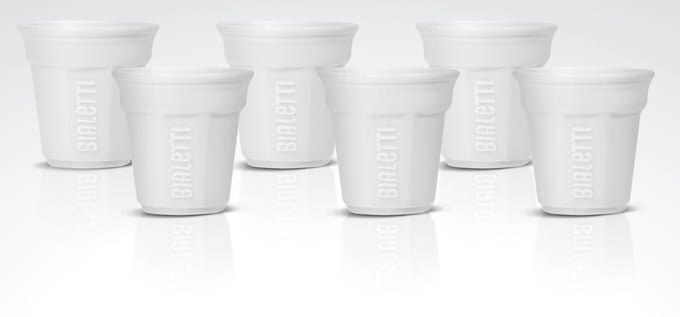 Bialetti - Espressobekers - Set van 6 - Wit