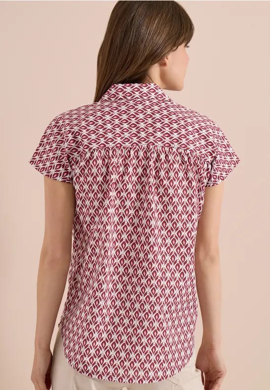 Blouse met korte mouwen en minimale print