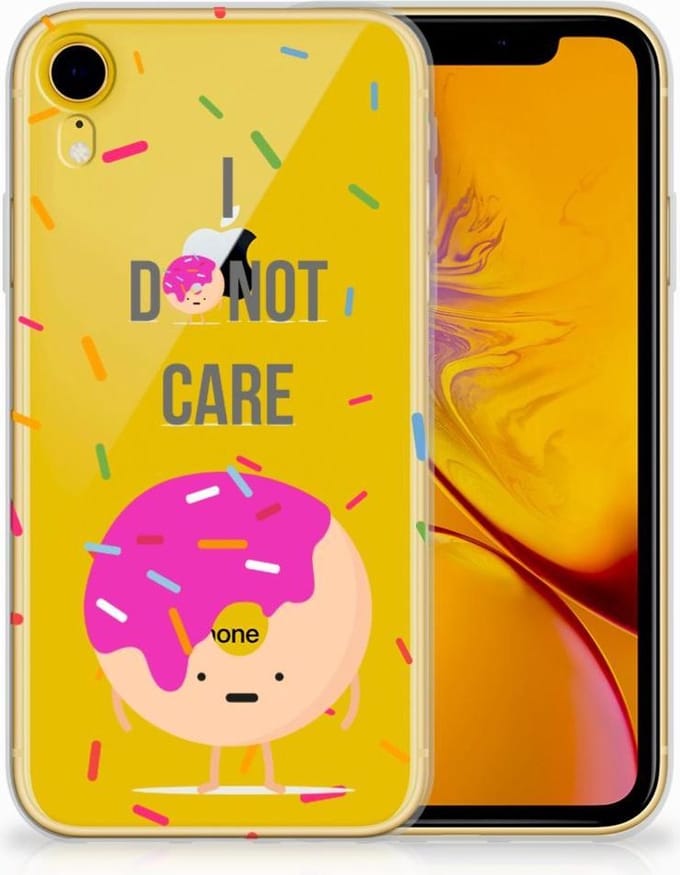 Apple iPhone Xr Siliconen Case Donut Roze