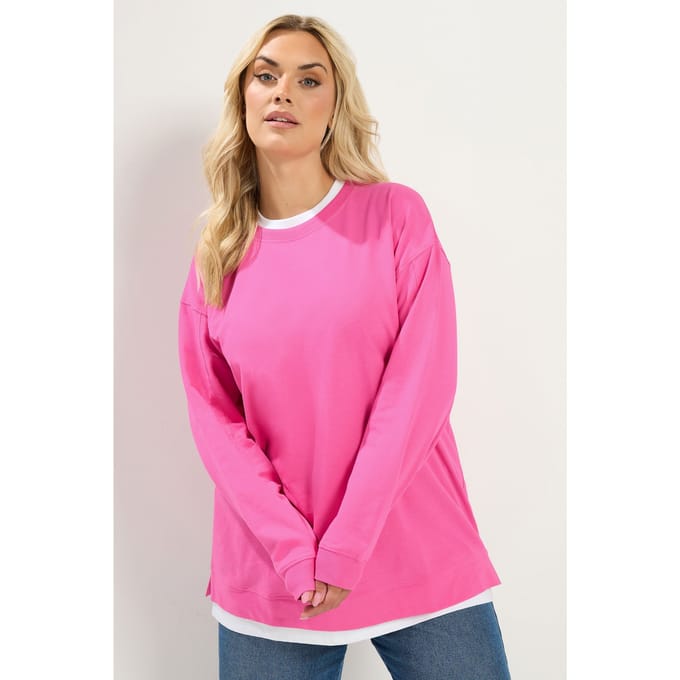 Yours Roze Trui Met Ronde Hals Size 40