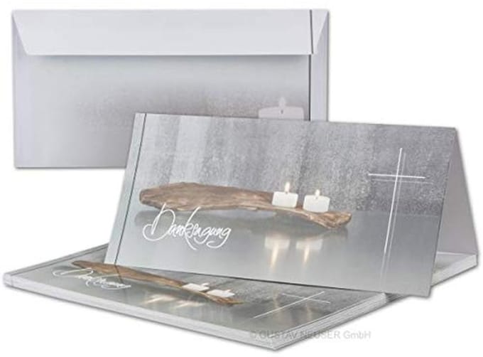 Condoleancekaarten Set - Dubbele Kaart met Envelop DIN Lang - 50 Stuks