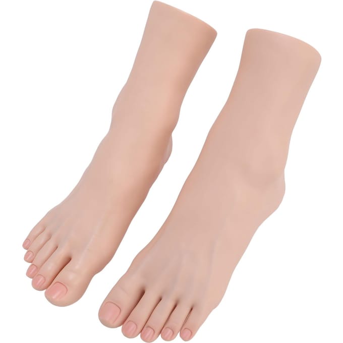 1 Paar Simulatie Voetmodel Zachte Aanraking Massagetechniek Oefenen Nail Art Display Voetmodel voor beige