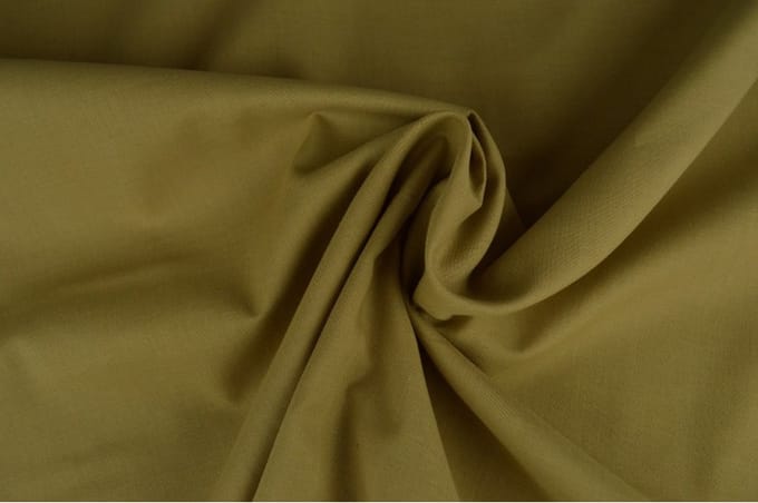 Katoen stof - Per meter - 1 meter - Poplin katoen uni - Donker beige