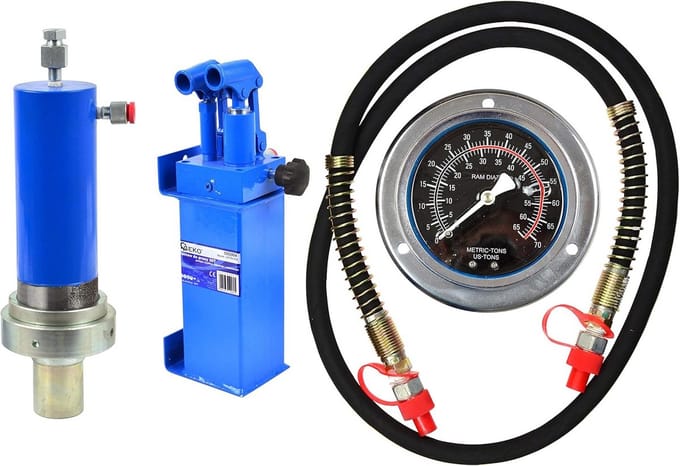 Hydraulische Pers 30 Ton - Werkplaats Pers met Cilinder, Pomp, Slang en Manometer
