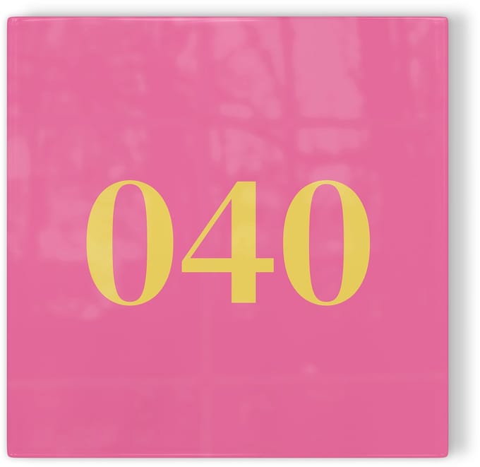Tegeltje Eindhoven 040 - roze geel - tegeltje stad - tegeltje met tekst