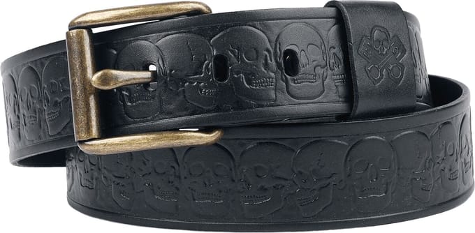 Rock Rebel by EMP Zwarte riem met schedeldetails - Unisex - 85 cm