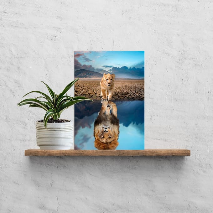 Plexiglas ‘Welpje & Leeuw’ - A4 - MajesticAlly