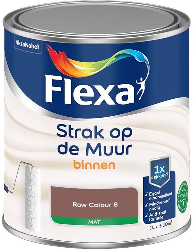 Flexa - Strak Op De Muur Binnen Mat - Raw Colour 8 - Mengverf - 1 L