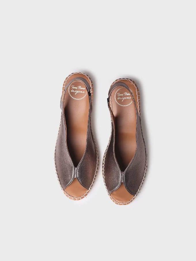 Espadrille met peeptoe-sleehak | LAILA-P