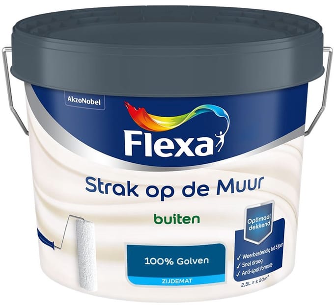 Flexa - Strak Op De Muur Buiten Zijdemat - 100% Golven - Mengverf - 2,5 L