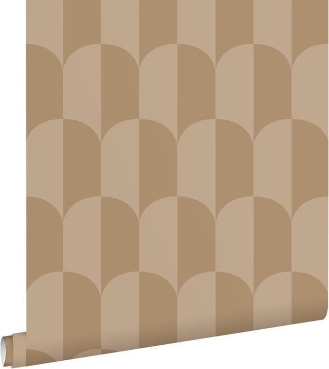 ESTAhome behang art deco bogen donker beige - 50 x 900 cm - 131233