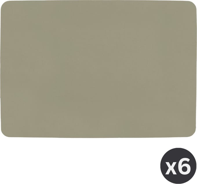 Placemat TOGO, 33x45cm, taupe- set of 6 in giftbox