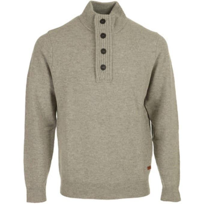 Barbour Mocker Trui Merinowol Greige - Maat S - Heren - Quarter zip