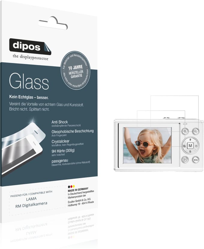 dipos – 2x Pantserfolie geschikt voor LAMA RM Digitalkamera | 9H Screenprotector