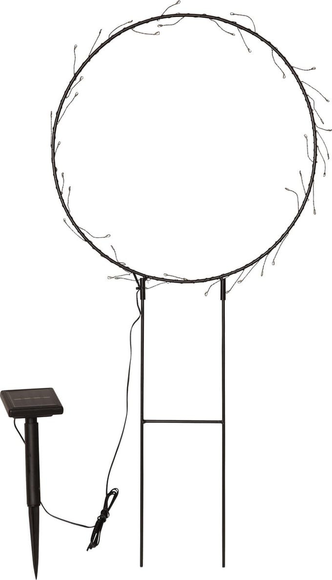 Star Trading solar lichtring 'Barlumi', 40 LED's, schemersensor, zwart, 60cm
