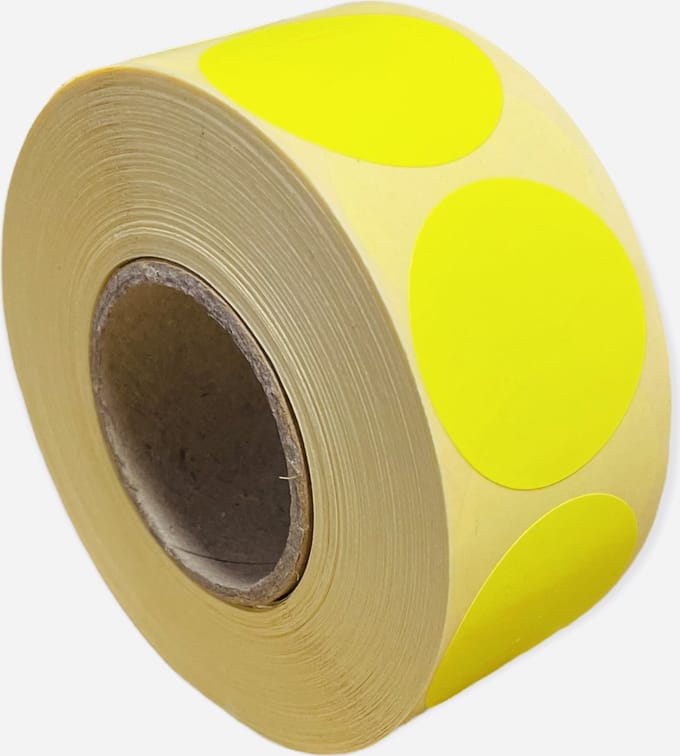 Etiketten Rond 35 mm Fluor Geel