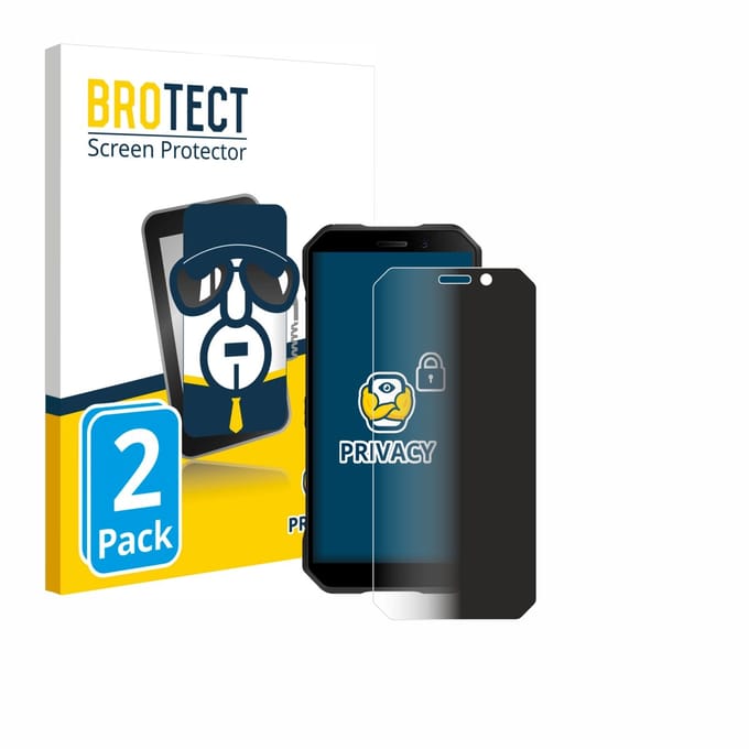 BROTECT - privacy screenprotector voor Doogee S61 Pro - Folie Beschermfolie Blauwlichtfilter 2 Stuks