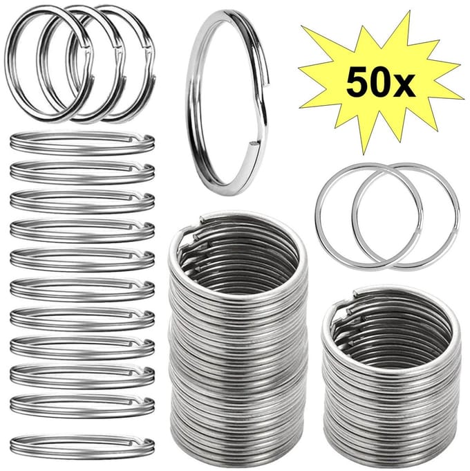 Fako Bijoux - Sleutelring - 30mm - Sleutelringen - RVS - Staal - Classic - Zilver - 50 Stuks