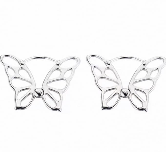Zilver- Vlinder- oorbellen-Charme Bijoux