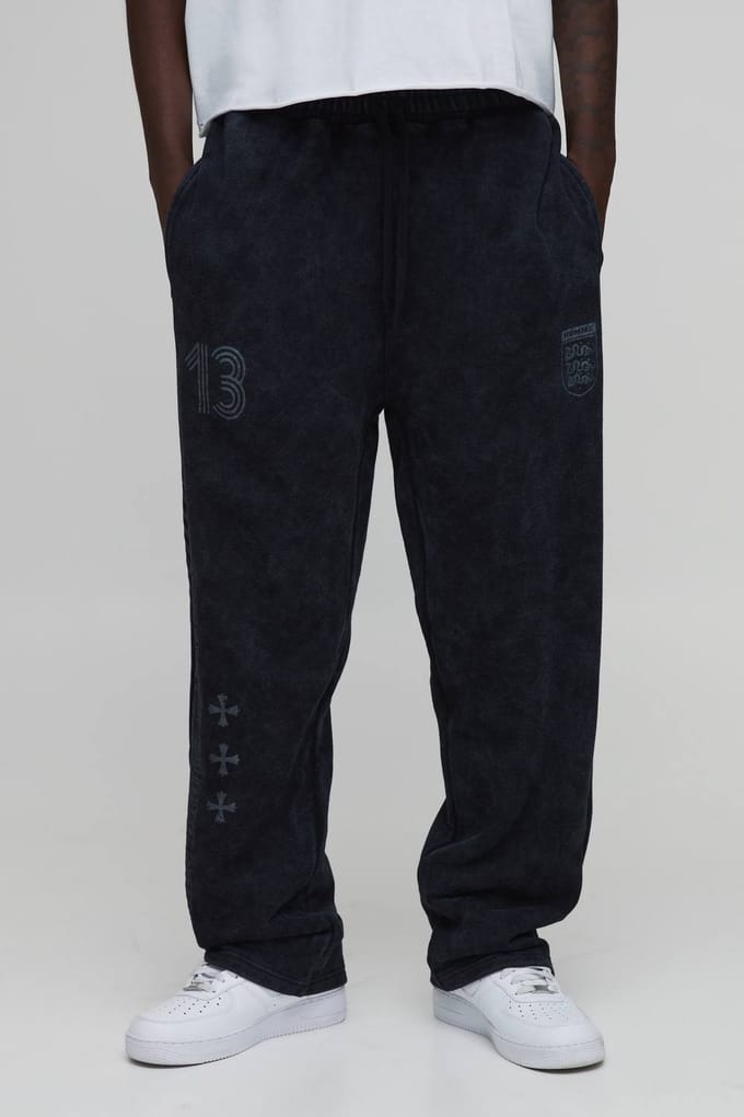 Oversized Lage Kruis Gewassen En Distressed Dubbele Tailleband Jogger | Black | Size XL
