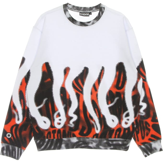 Lichtgewicht herensweatshirt met ronde hals Halftone Crew White