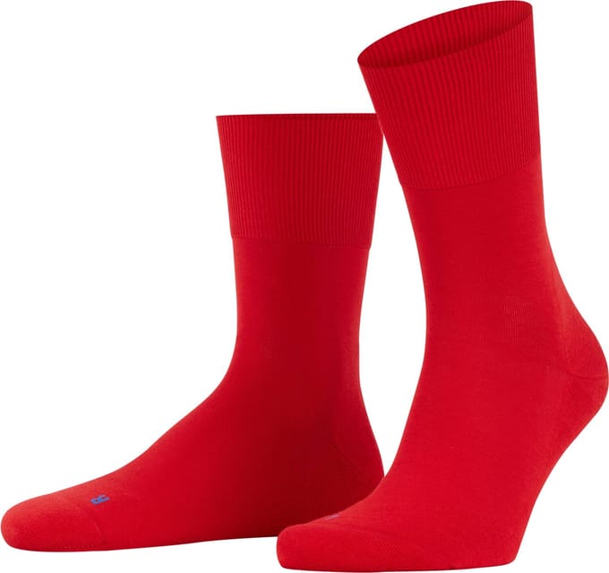 FALKE Run eenkleurig katoen functioneel materiaal sokken unisex rood - maat 46-48