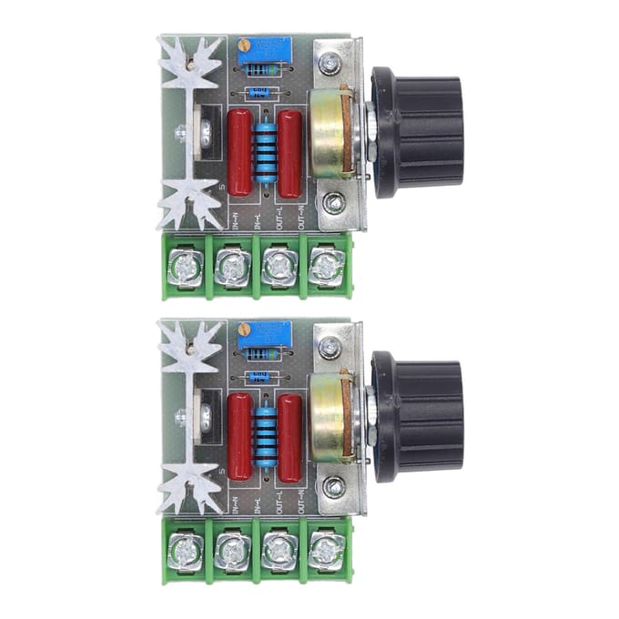 2 STUKS 2000W 220V AC SCR Spanningsregelaar Instelbare Motorsnelheidsregeling Module Knop Potentiometer