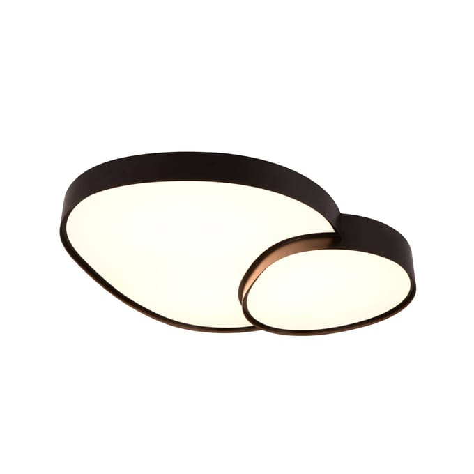 TRIO RISE - Plafondlamp - Zwart mat - incl. 1x SMD 45W - Geintergreerde dimmer - Memory functie - Lichtkleur instelbaar