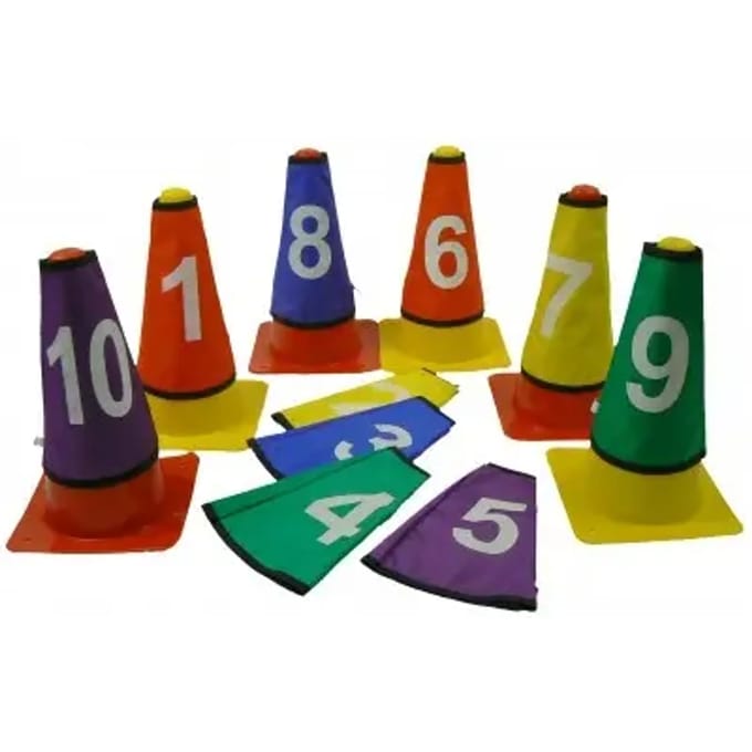Sporti - Set van 10 genummerde kegelhoezen